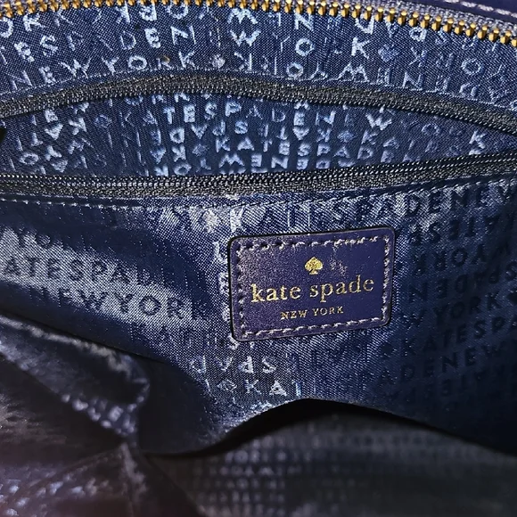 Kate Spade Navy Leather Tote with Tassel - Picture 6 of 11